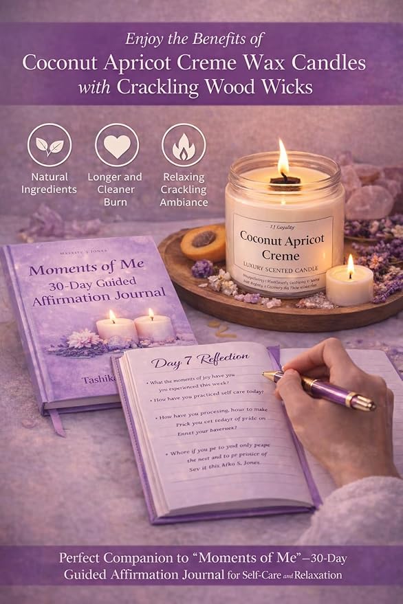 Moments of Me® 4-Week Ritual Reset Box | Luxury Self-Care Gift Set with Journal, Pen, 4 Candles & 4 Bath Salt Soaks | Mindfulness, Relaxation & Stress Relief Kit