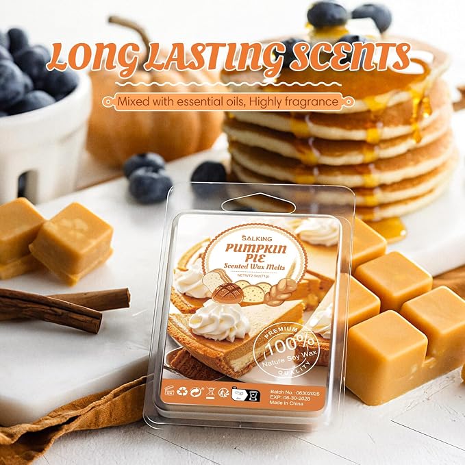 SALKING Bakery Scented Wax Melts, Plant Based Natural Wax Melts, Highly Scented Long Lasting Premium Soy Wax Cubes, Wax Melts Tarts, Colored Wax Melt, Wax Melts Gift Set - 8 Pack