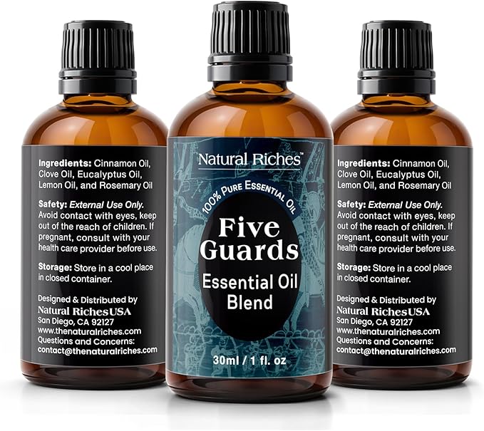 Natural Riches Five Guards Essential Oil Blend for Health Shield Aromatherapy with Clove Cinnamon Lemon Rosemary Eucalyptus Oil - 30ml