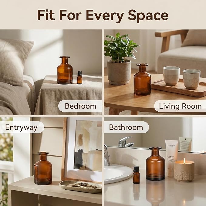 150ml/5oz Empty Refillable Glass Diffuser Bottle Aromatherapy Storage Container for Fragrance Bathroom Decoration