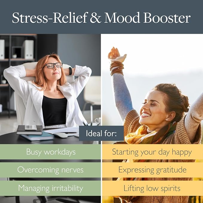 Scentered Aromatherapy Balm Sticks for Stress Relief & Positivity - Roll On Essential Oil Blends of Grapefruit, Lemon, Chamomile - Aromatherapy Gifts for Women - De-Stress & Happy
