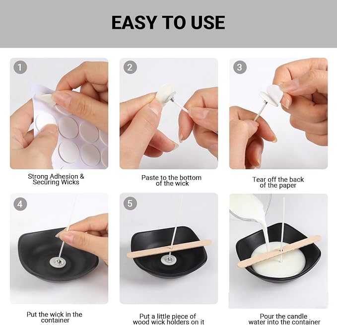 Phinus Candle Wicks Kit 213 PCS, 3 Different Size Candle Wicks for Candle Making, DIY Candle Wick with Complete Tool for Soy Wax, Beeswax, Coconut Wax (4 Inch, 6 Inch and 7.8 Inch in Length)