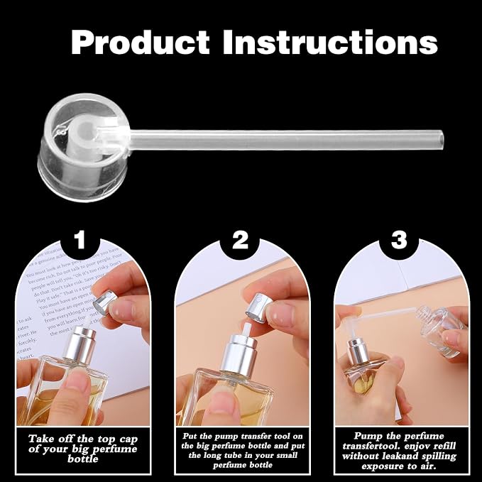 3 Set Perfume Refill Tool Kit Perfume Decanter Kit Dispenser with Adapter Tools Plastic Syringe Extractor for Liquid Cologne Fragrance Sample Essential Oils Travel Use