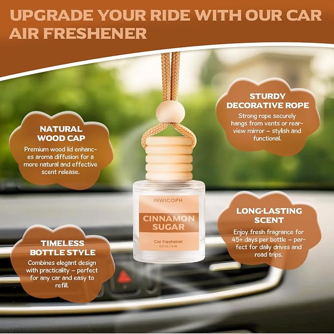 Car Air Freshener Diffuser Hanging, Cinnamon Sugar Fragrance Oil