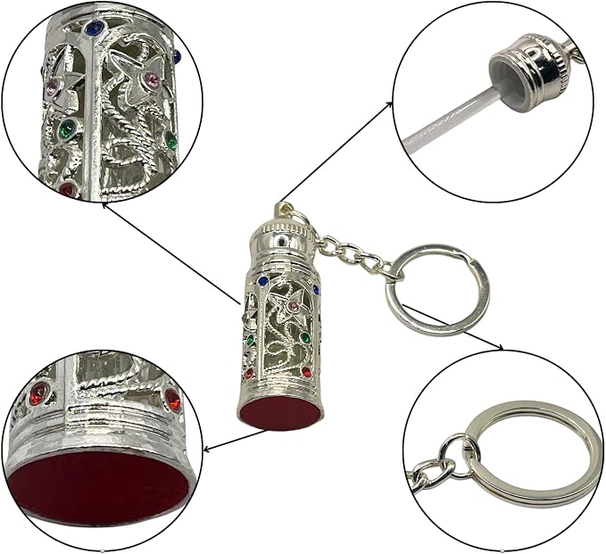 Anointing Oil Bottles 5ml- Refilable Anointing Oil Bottle Keychain - Travel Size Container with Applicator