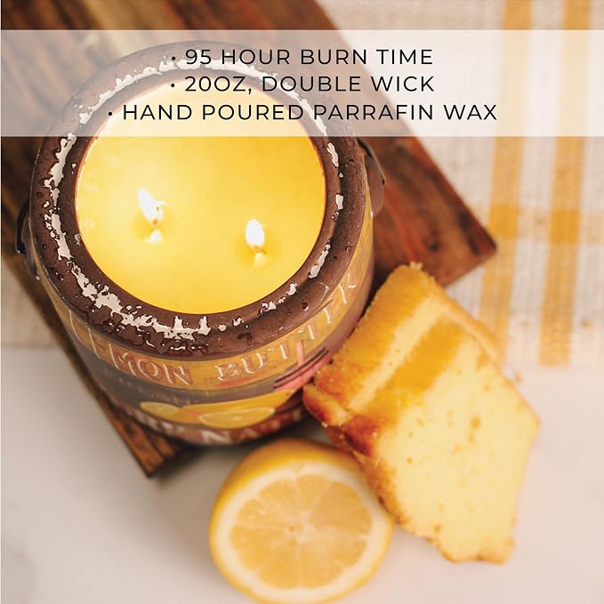 A CHEERFUL GIVER 95hr 20oz Scented Candle - Lemon Butter - Multi-Wick Glass Candle - Gifts For Men and Women