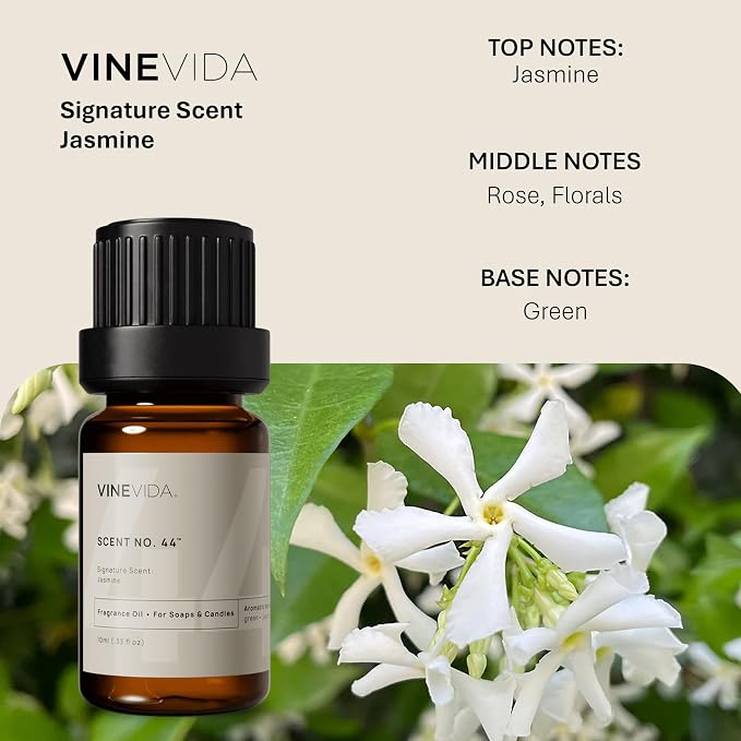 VINEVIDA [0.33oz] Jasmine Fragrance Oil for Candle Making and Soap Making - Premium Candle Scents for Soy Candles