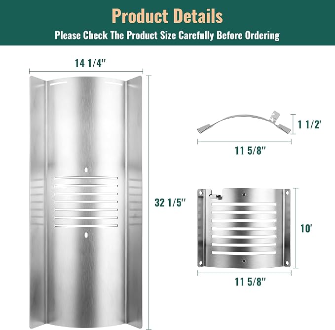 Flame Broiler Kit for Pit Boss Savannah 1500 Onyx Edition,Heat Deflector Plate Compatible with Pit Boss Replacement Parts Savannah Wood Pellet Grill PB500NX,Includes Main Plate and Slide Cover