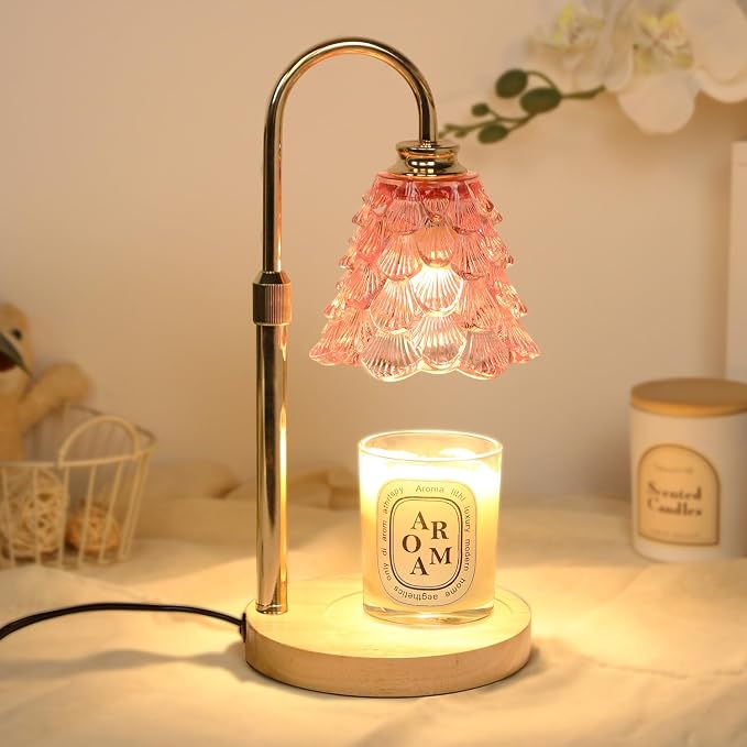 GEEZO Fragrance Candle Warmer Lamp，Electric Candle Warmer with Timer & Dimmer，Mom Christmas Birthday Gifts for Women, House Warming Gifts New Home Bedroom Decor