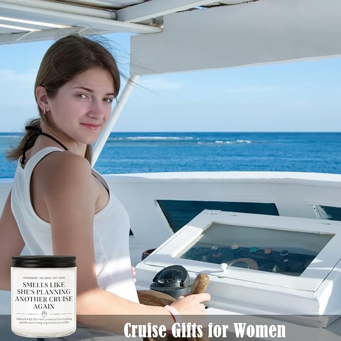Cruising Candle, Gifts for Cruise Lovers & Cruise Gifts for Women, Unique Travel Present for Travelers, Mom, Best Friend - Birthday, Retirement, Graduation, Christmas