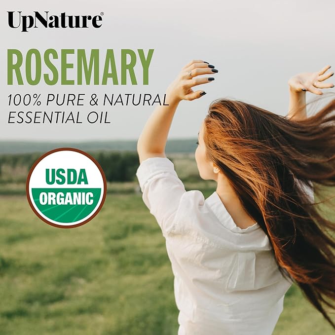 UpNature Organic Rosemary Oil - 100% Pure Rosemary for Hair, Scalp, Skin, 2oz