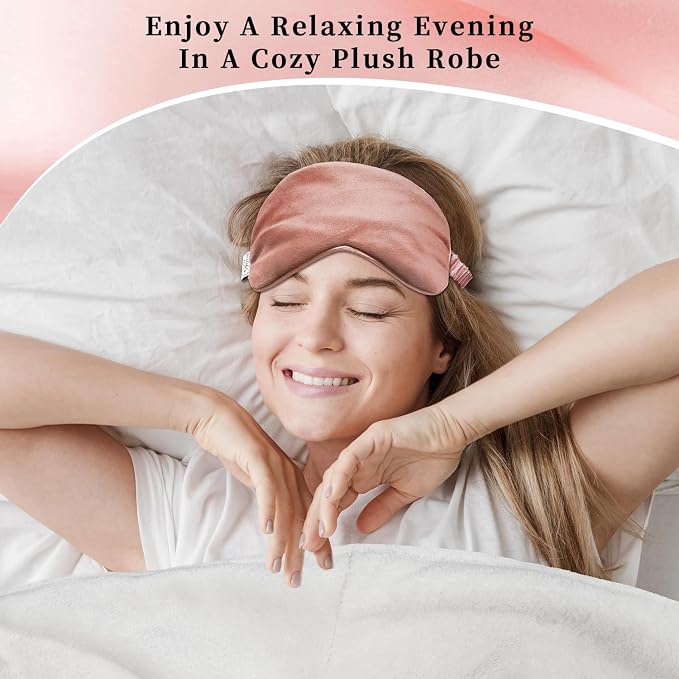 my novel things Birthday Gifts For Women, Bathrobe Set With Silky Sleep Mask, Spa Robe and Slippers set, Scented Candle Self Care 7 Pack Get Well Self-Care Gifts for Christmas Thanksgiven Day Red