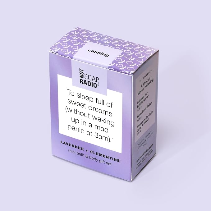 To sleep full of sweet dreams Mini Gift Set with soothing Chamomile & Lavender Extracts and lavender + clementine fragrance