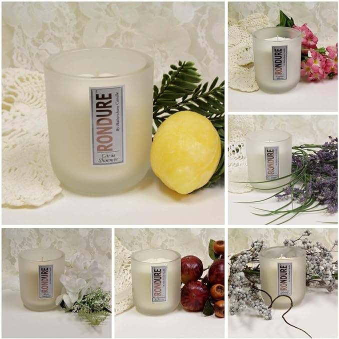 Habersham Rondure Candle – Citrus Shimmer Scented Candle, Up to 55 Hours Burn Time, Authentic and Long Lasting Fragrance, Soy Blend Wax, 9.5 oz Glass Jar Candle