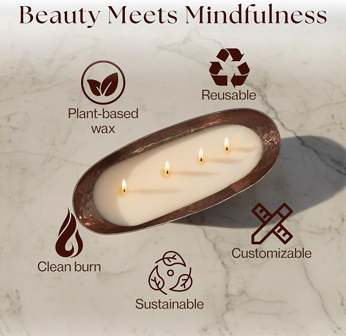 LILY LADUE Sand Candle Kit - 1Lb/16Oz Pearled Candles Sand and Wicks (24) with Copper Holder, Unscented Aroma Beads, Reusable Pearled Candle Wax for DIY Home Kit, Powder Beads Refill Available