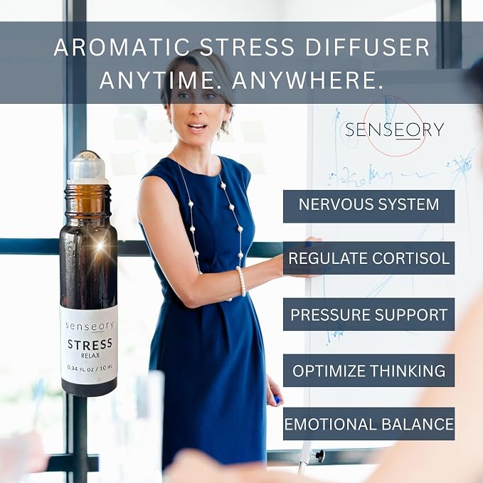 Steady State Essential Oil Roll-On Self-Care Kit – 3 x 10 ml Aromatherapy Blends + Fidget Stones, Stretch Cards & Eco Travel Case