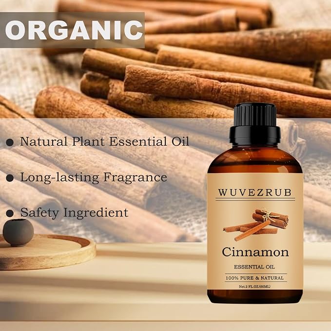 Cinnamon Essential Oils, 60ML Pure and Natural Essential Oil for Aromatherapy Diffuser - Cinnamon /2 Fl Oz