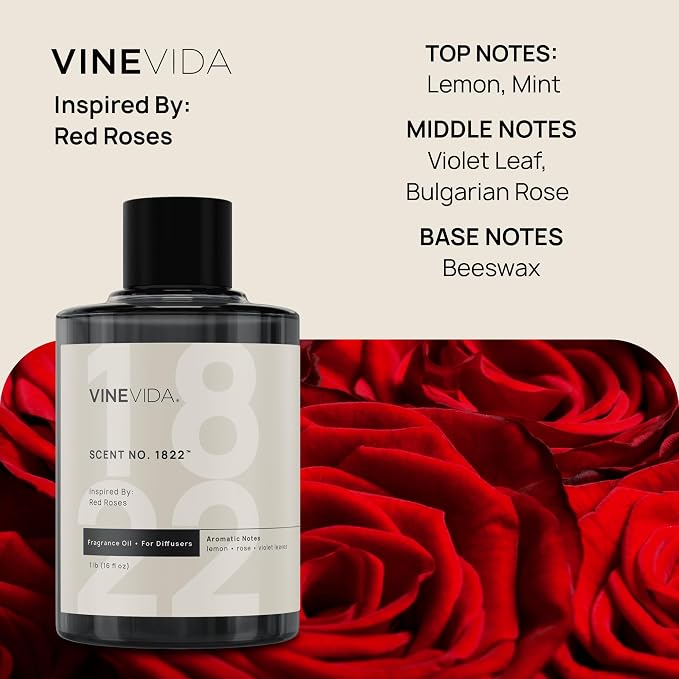 VINEVIDA [16 Oz] Inspired by: Red Roses; Diffuser Oil Refill | Premium Scent Diffuser Oil for Home | Non-Toxic Fragrance