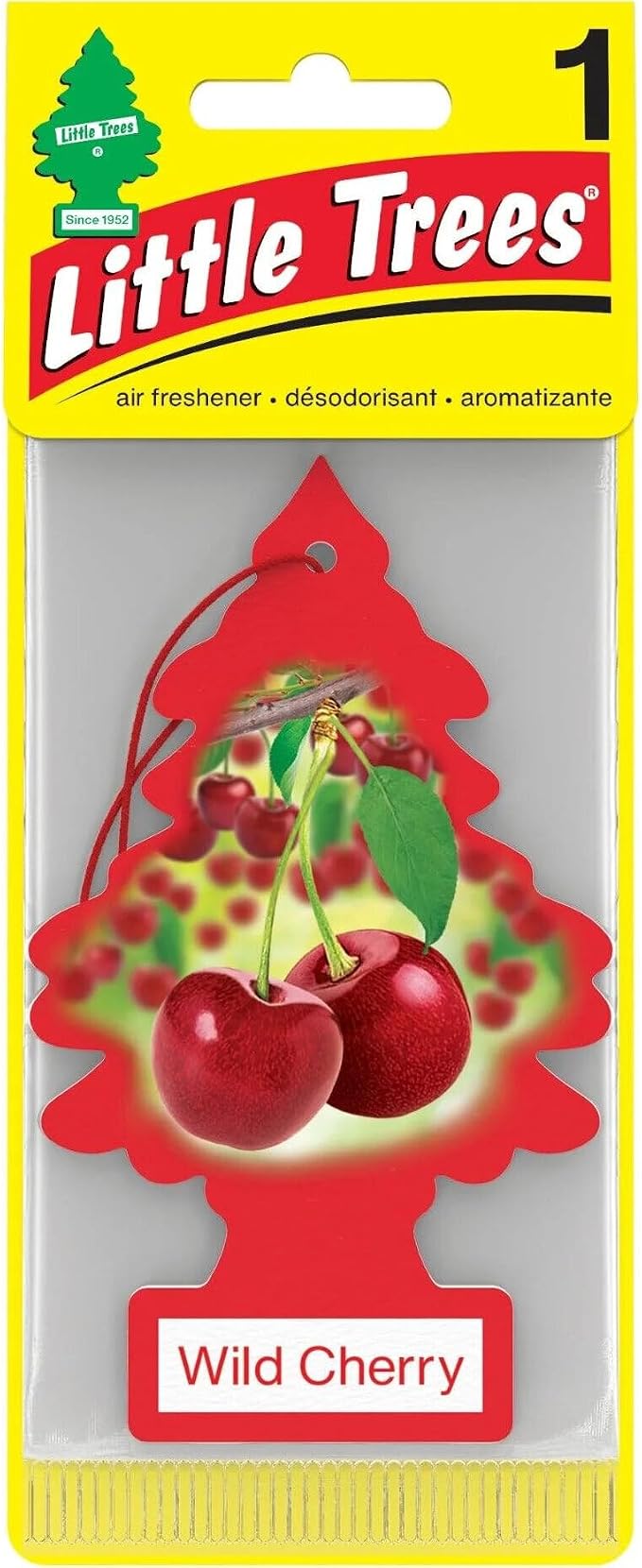 LITTLE TREES Car Air Freshener | Hanging Paper Tree for Home or Car | Wild Cherry | 4 Pack