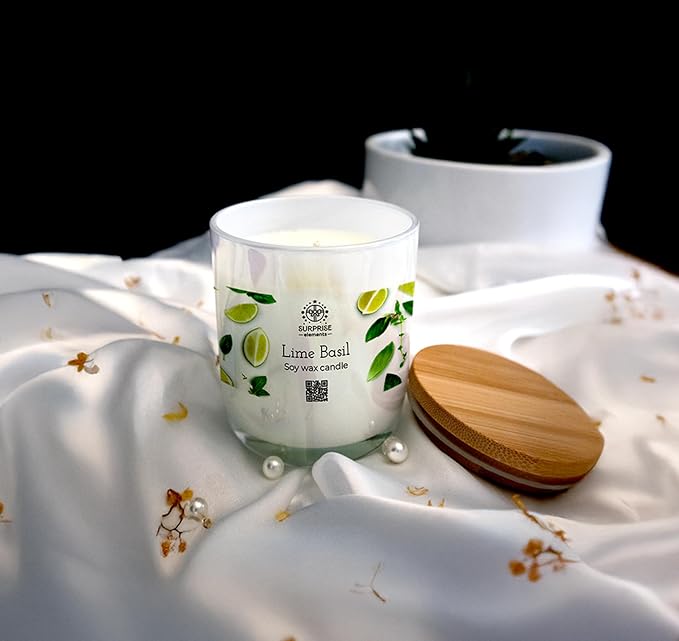 Lime Basil Fresh, citrusy, and Herbal Scent with a Zesty Lime Kick and Aromatic Basil, 60 Hours Burn Time, Clean & Non-Toxic, Eco-Friendly Soy Wax, Cotton Wick 9oz (Lime Basil)