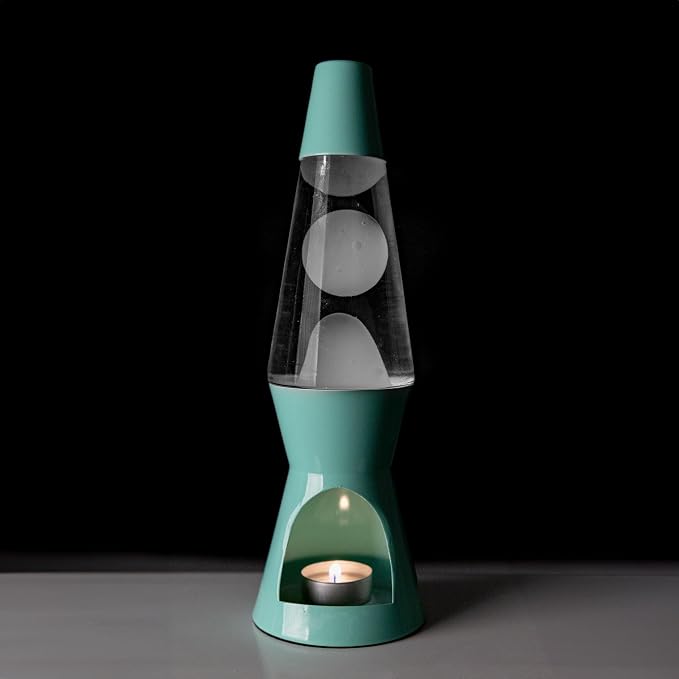 Fisura - Magma Lamp with Candle. Electricity-Free. Colorfull Design. Eco-Friendly Motion Lamp. Original Gift. Measurements: 11.42 inches x 3.35 inches (Candle not Included). (Candle, Mint)