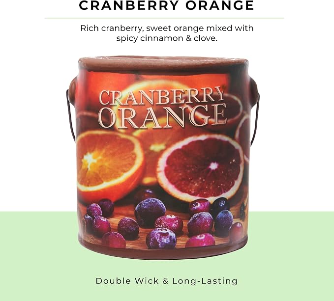 A CHEERFUL GIVER 95hr 20oz Scented Candle - Cranberry Orange - Multi-Wick Glass Candle - Gifts For Men and Women