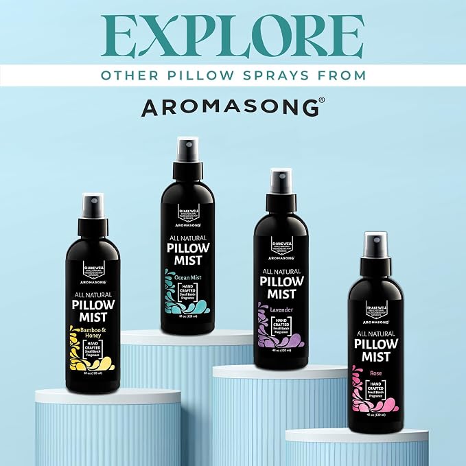 Aromasong Lavender Spray for Sleep Pillow | 2-Pack | All Natural Calming Linen & Bedtime Sleep Mist for Deep Sleep - Pillow Spray for Sleeping Aromatherapy with Botanical Essential Oils for Relaxing