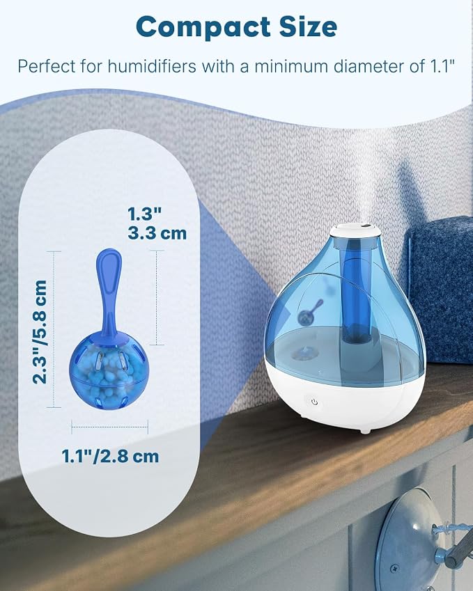 Pawfly 12 Pcs Humidifier Cleaner, Demineralization Cleaning Ball, Humidifier & Fish Tank Water Cleaner for Home and Office – Purify Water