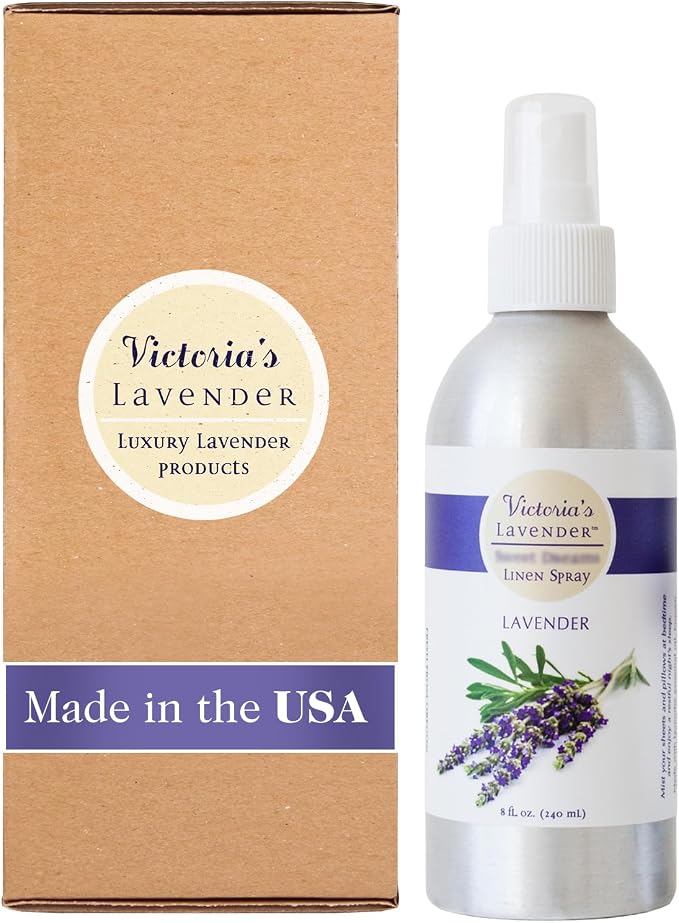 Victoria's Lavender Linen Spray - Aromatherapy Pillow Mist & Linen Spray for Bedding, Soothing Lavender Essential Oil Pure Blend for Bed & Pillows, Relaxing, Handmade in Oregon, Made in USA (8 oz)