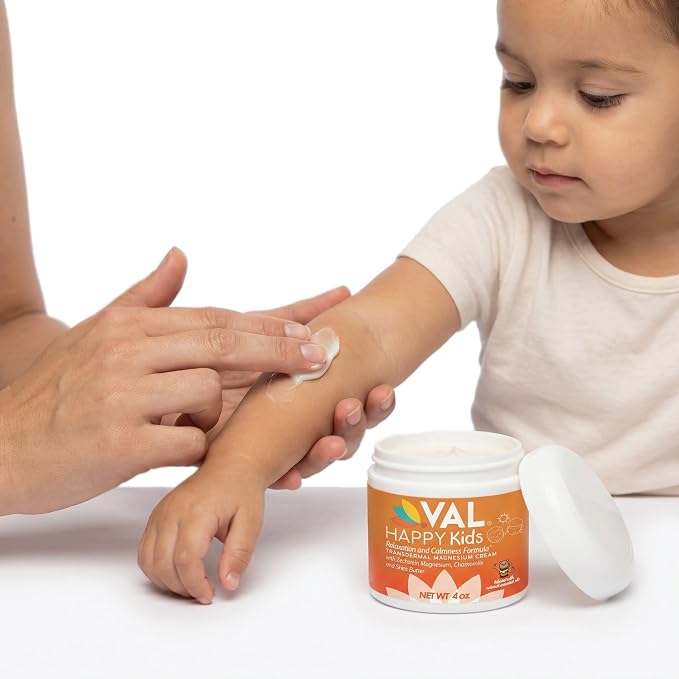 VAL Magnesium Cream for Kids | Relaxation for Daytime & Bedtime Routine | Gentle Zechstein Magnesium Chloride | Calm & Mood Support | with Chamomile, Shea Butter & Essential Oils | USA Made | 4oz