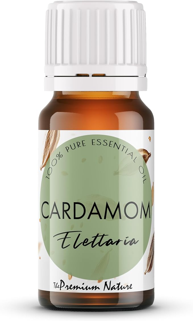 Cardamom Essential Oil | 100% Pure & Natural Cardamom Seed Oil with Warm Sweet Spicy Aroma | for Diffuser, Candle Making, Perfumery & DIY Aromatherapy Blends, 0.34 fl oz