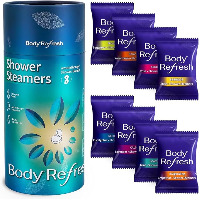 Shower Steamers Aromatherapy 8 Pack - Shower Bombs with Essential Oil, Gift for Dad Husband Boyfriend Him,Birthday Gifts for Men, Self Care Home Spa Relaxation Stress Relief