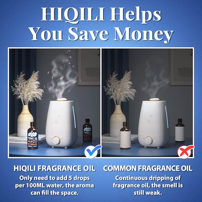 HIQILI Apple Cider Essential Oil 100ml - Pure Fragrance Oil for DIY Candle, Soap, Shampoo Making, Perfect for Aromatherapy, Home Diffuser, Laundry Freshener 3.38 Fl Oz