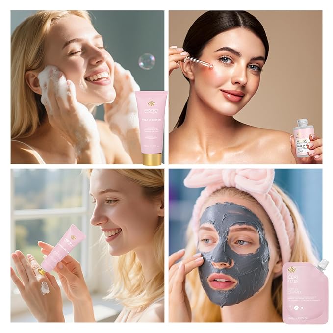 Gifts for Women, Birthday Gifts, 33 Pcs Rose Hydrating Face Skin Care Gifts Set, Bath & Body Spa Gifts Basket Set for Women, Beauty Care Kit, Makeup Bag, Face Serum, Christmas, Anniversary, Wife, Mom