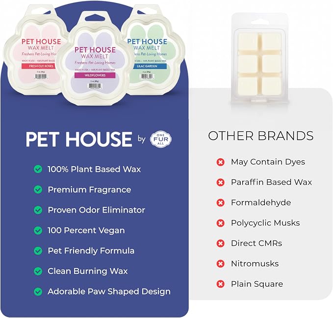 Pet House Wild Blueberries Summer Scented Wax Melts - Long-Lasting Plant Based/Soy Wax Melts for Pet Odor Pack of 2