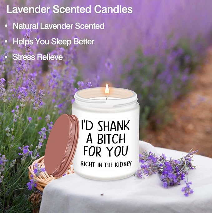 Homsolver Birthday Gifts for Women, Mothers Day Christmas Gift, Best Friend Birthday Gifts for Women, Her, Mom, Friend, Bestie, Sister, Funny Friendship Womens Lavender Candles Gift Idea