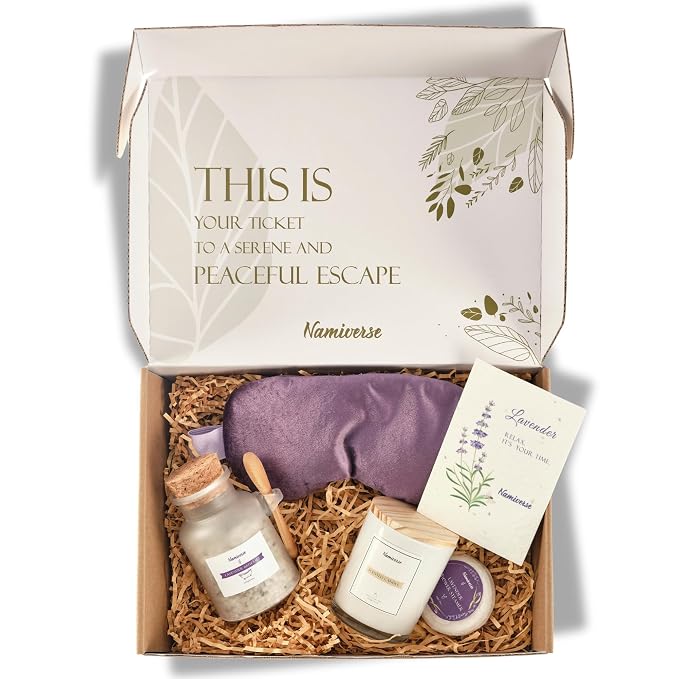 Lavender Spa Gift Baskets for women, Birthday Basket for Female, Mom, Sis, Girlfriend, and Best Friends Baskets for Women, Christmas Gift Sets for Women