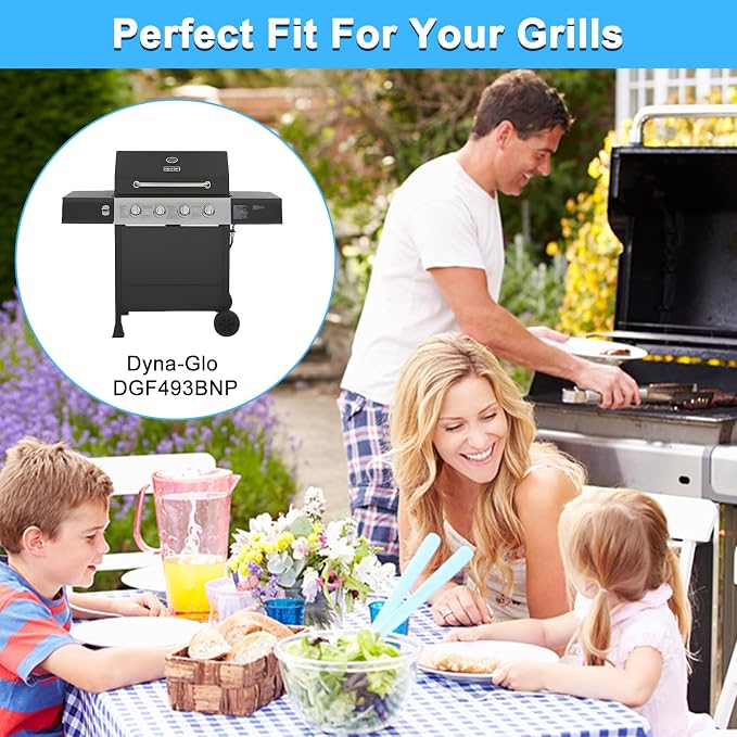 Replacement Parts for Dyna-Glo DGF493BNP, Drip Pan Grease Tray & Grill Grates & Heat Tents for Dyna Glo DGF493BNP 4 Burner Grill