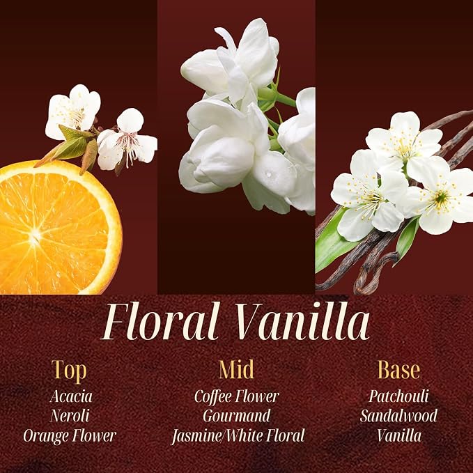 M&SENSE Floral & Vanilla Scented Candle | 90-Hour Burn, 16.6 oz | Long-Lasting for Mood Healing and Gifting | Natural Non-Toxic Soy Wax | for Bathroom, Kitchen, Office