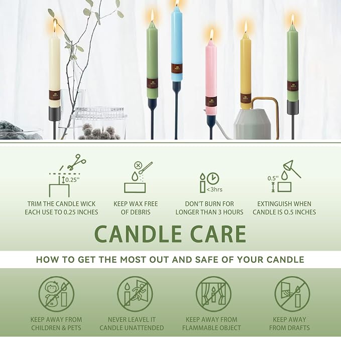 Pink Taper Candles 9 inch - 4 Pack Fat Candle Taper Candles Dripless, Smokeless, Unscented Tall Candlesticks - Perfect for Home Decor, Weddings, and Special Occasions