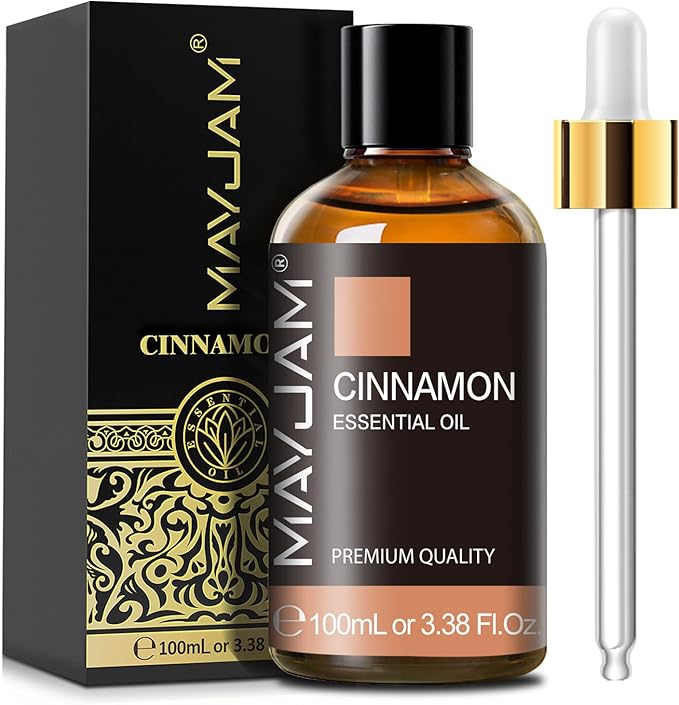 Cinnamon Essential Oil, MAYJAM Pure Essential Oils, 3.38FL.OZ Cinnamon Oil, Perfect for Diffusers Aromatherapy