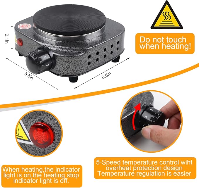 BBAXI Candle Making Kit with Hot Plate for Adults,Candle Wax Melter for Melting,Including Pouring Pot, Hot Plate,5lb Soy Wax,Stain Spoon,Cotton Wicks,Center Devices,Wick,Thermometer.