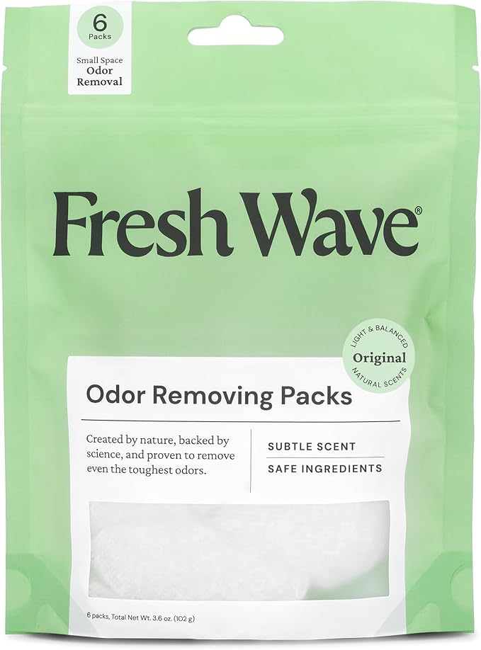 Fresh Wave Odor Eliminating & Deodorizing Packs, Bag of 6 - Safer Odor Relief for Small Spaces, Natural Plant-Based Odor Eliminator, Odor Absorbers for Home
