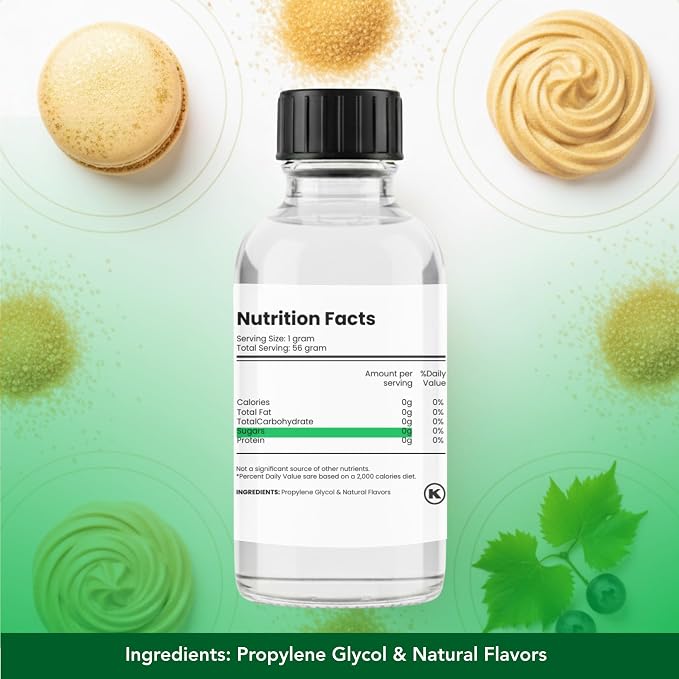 Dolce Flav Natural Champagne Extract – Concentrated Flavoring for Baking, Beverages & Candy Making – Water Soluble Liquid Flavor Drops – Professional Strength Food Grade Flavoring – 2 Fl Oz