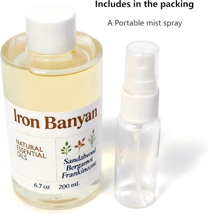 Sandalwood Bergamot Frankincense Oil 200ml | Home aromatherapy diffuser oil, woody-citrus aroma, promotes focus and relaxation