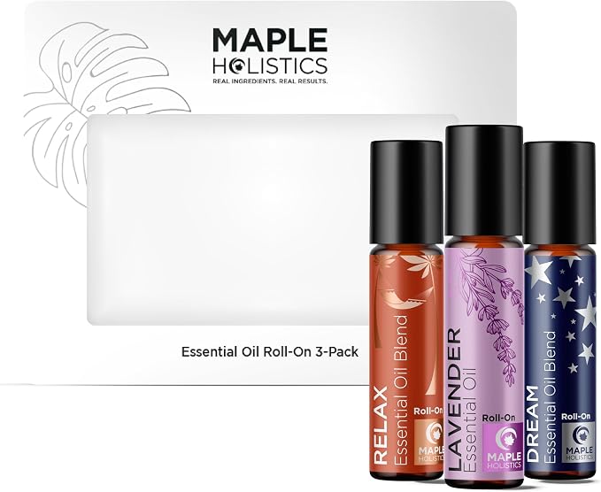 Roll on Essential Oils for Sleep - Aromatherapy Essential Oils Sets Variety Pack with Lavender Relax and Dream Sleep Essential Oil Roll Ons - Fun & Cute Wellness Gift for Young Women Teens & Girls