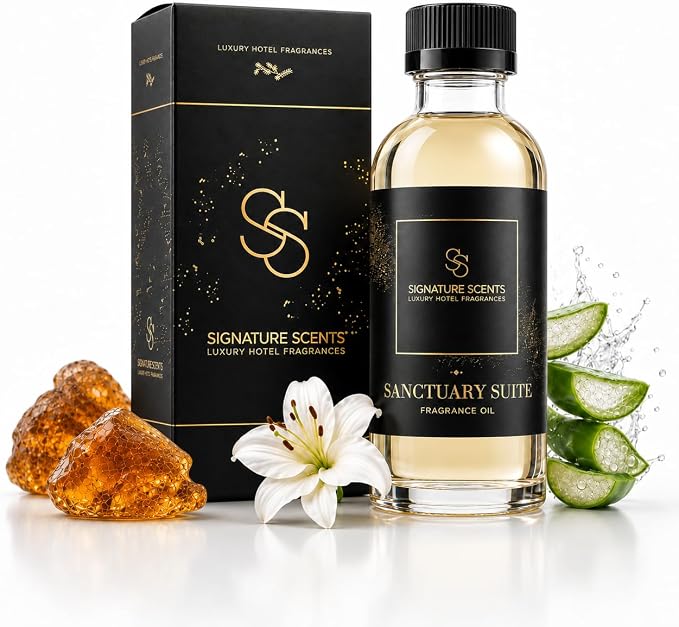 Signature Scents - Luxury Hotel Fragrances - Hotel Fragrance Oil - Diffuser Oil Blends for Aromatherapy (Sanctuary Suite) 4.05 Fl Oz (120ml)