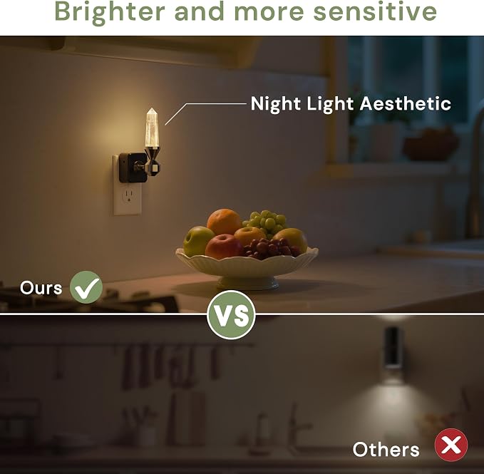 L LOHAS LED Night Light: Night Lights Plug into Wall, Dimmable Night Light Aesthetic Crystal, Warm Light 3000K, Dusk to Dawn Sensor, Healing Stone Decorative Nightlight for Home Living Room