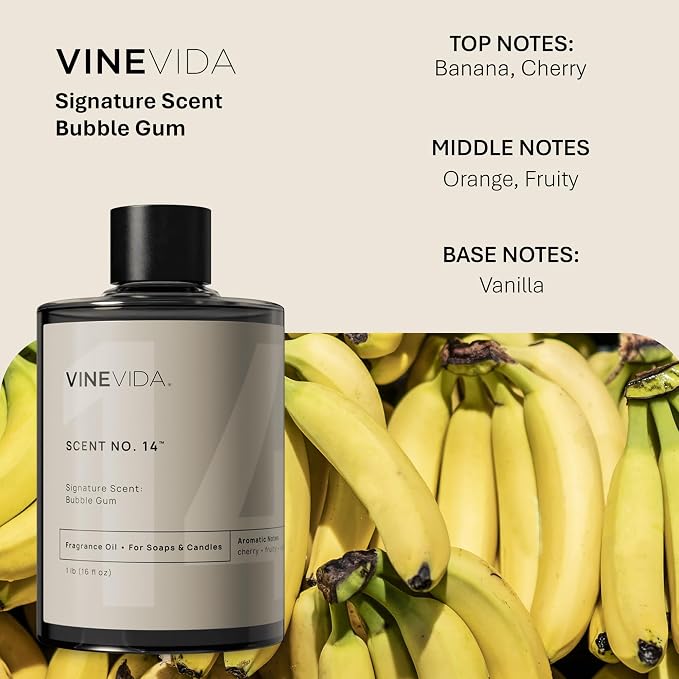 VINEVIDA [16oz] Bubble Gum Fragrance Oil for Candle Making Scents for Soap Making, Perfume Oils, Soy Candles, Bath Bombs, Slime, Car Freshies, Reed Diffusers, Room Spray, Laundry ARTS-FOBP-BUB-GUM-16