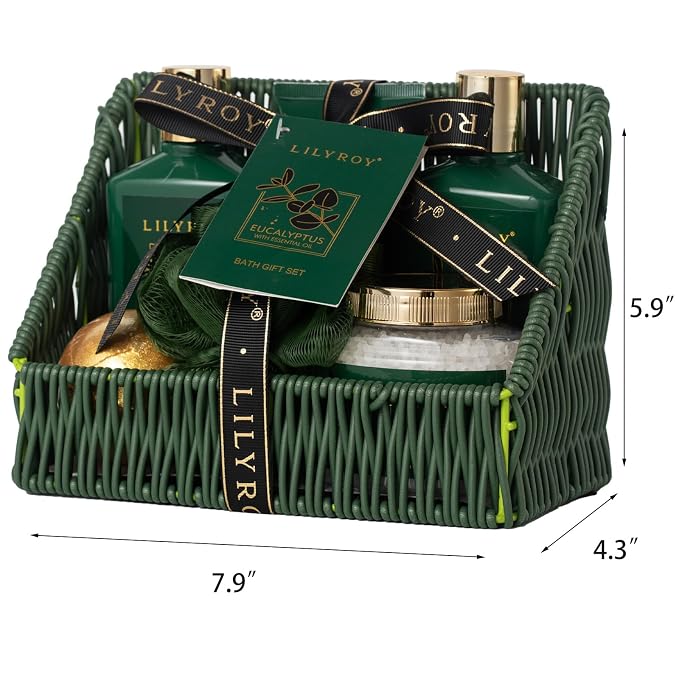 Fathers Day Gifts for Men, Gifts for Women, Gift Basket for Women - 7 Pcs Bath and Body Gift Basket Set, Spa Gift Basket for Women | Perfect Christmas, Birthday, Mothers Day, Valentines Gift for Her